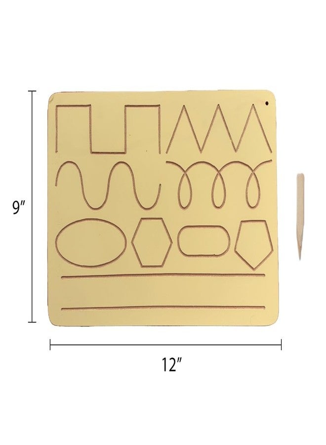 RCW Wooden Tracing Board for Kids Educational Learning Toys with Pencil | Educational Letter Slate | Learning Writing Practice Board for Baby Multi Pattern (Set of 1) - Image 2